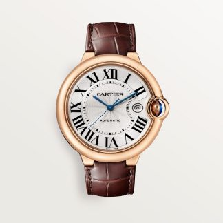 replica cartier Orologio Ballon Bleu de Cartier 42 mm in pelle oro rosa CRWGBB0030