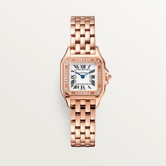 replica cartier Orologio Panthère de Cartier Modello piccolo movimento al quarzo oro rosa diamanti CRWJPN0049