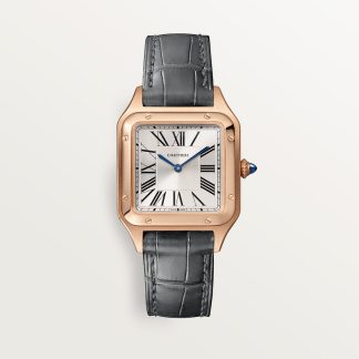 replica cartier Orologio Santos-Dumont Modello piccolo Movimento al quarzo Pelle oro rosa CRWGSA0022