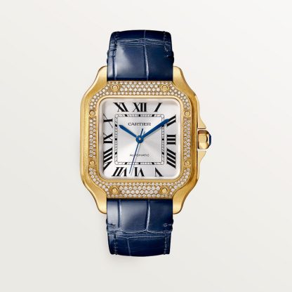 replica cartier Orologio Santos de Cartier Modello medio Oro giallo diamanti CRWJSA0013